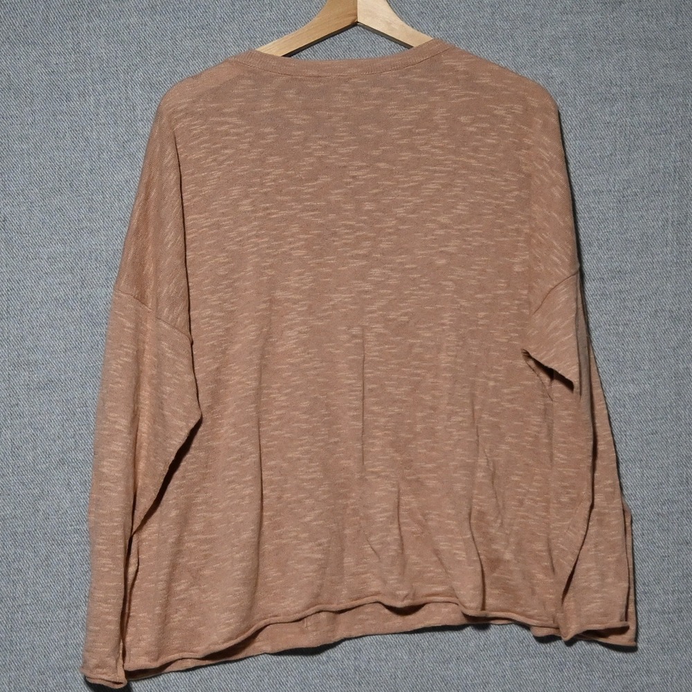 Eileen Fisher Top Womens Relaxed Organic Linen Cotton Pocket 1X Terracotta - Picture 2 of 8